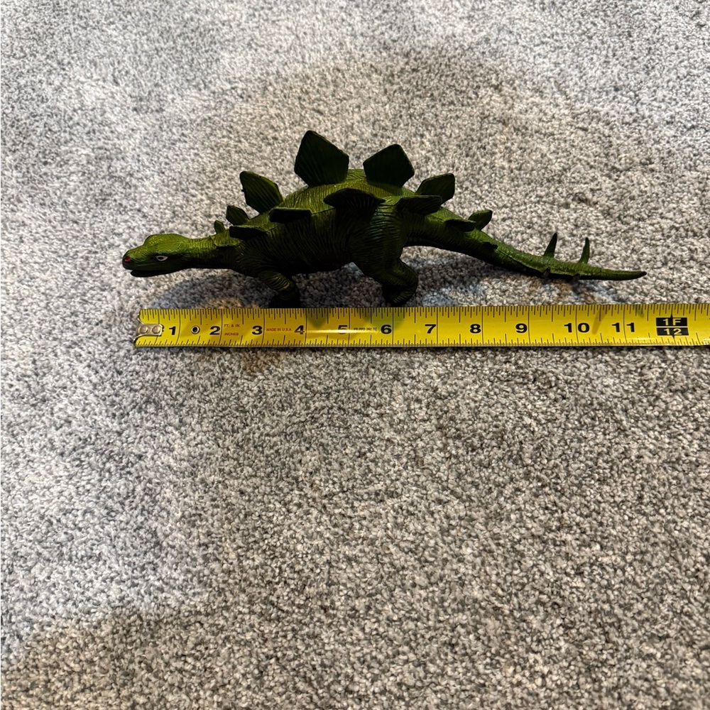 Stegosaurus 12" Plastic Green Dinosaur Toy Figure